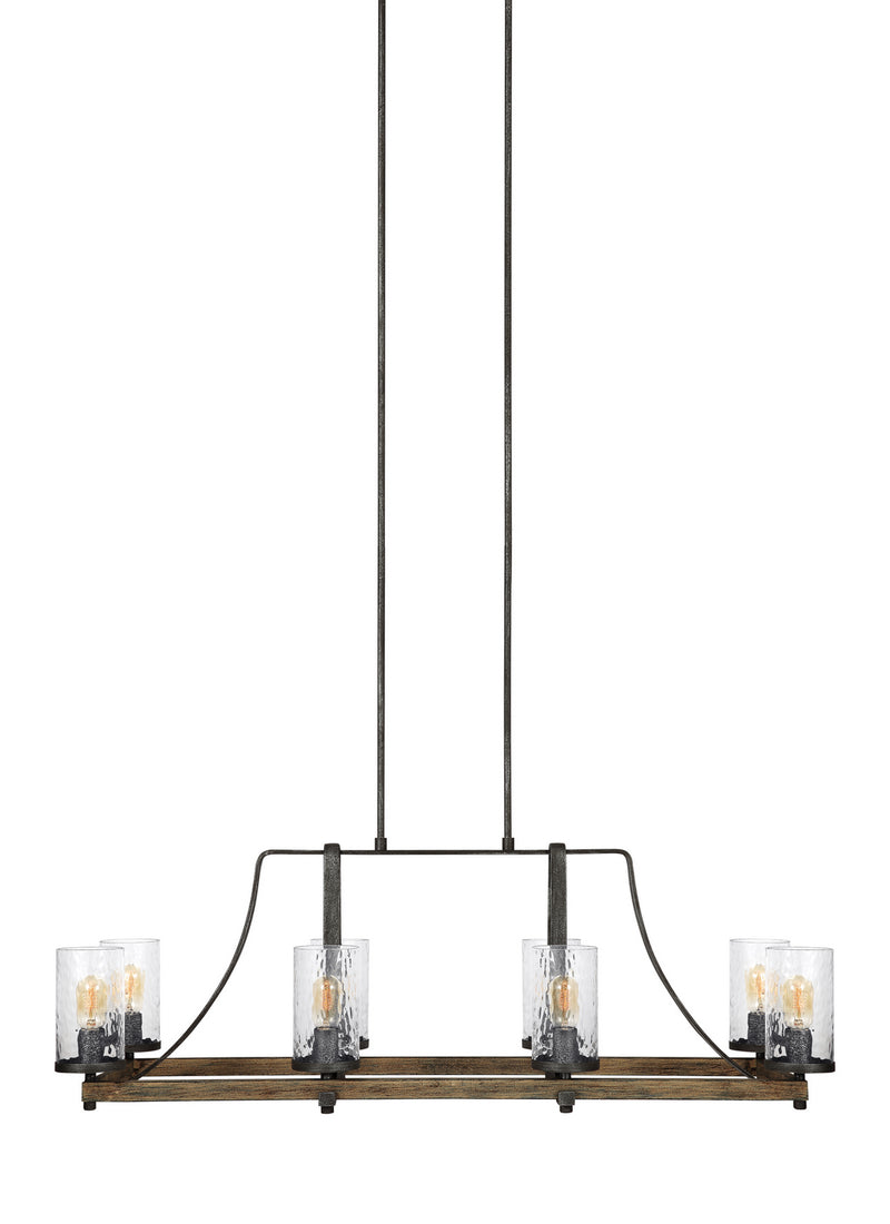 Visual Comfort Studio F3136/8DWK/SGM Angelo Eight Light Island Chandelier, Distressed Weathered Oak / Slate Grey Metal Alternate Image.jpg