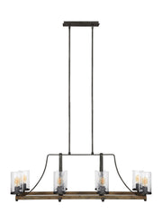 Visual Comfort Studio F3136/8DWK/SGM Angelo Eight Light Island Chandelier, Distressed Weathered Oak / Slate Grey Metal Alternate Image 3.jpg