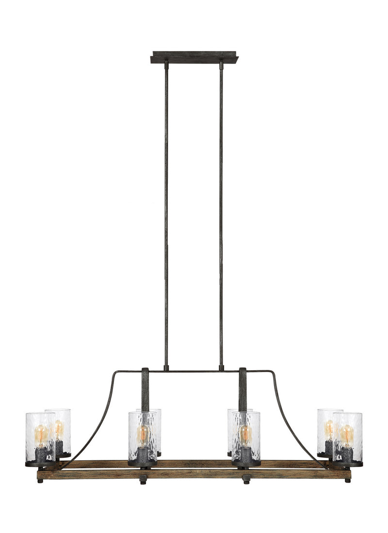 Visual Comfort Studio F3136/8DWK/SGM Angelo Eight Light Island Chandelier, Distressed Weathered Oak / Slate Grey Metal Alternate Image 3.jpg