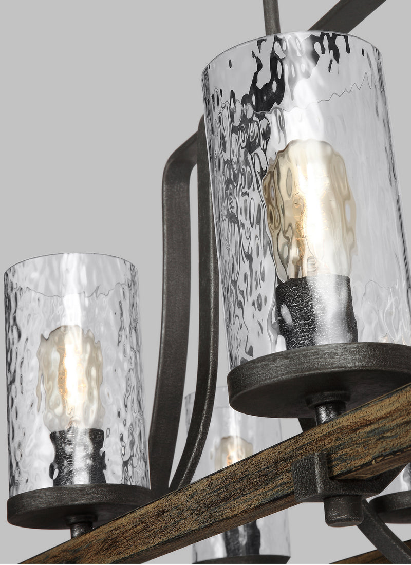 Visual Comfort Studio F3136/8DWK/SGM Angelo Eight Light Island Chandelier, Distressed Weathered Oak / Slate Grey Metal Alternate Image 4.jpg