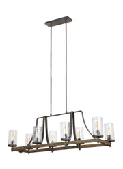Visual Comfort Studio F3136/8DWK/SGM Angelo Eight Light Island Chandelier, Distressed Weathered Oak / Slate Grey Metal Main Image.jpg