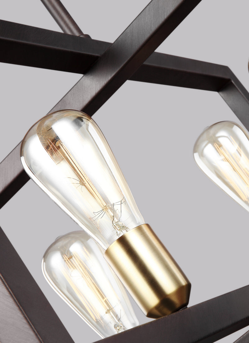 Visual Comfort Studio F3145/4NWB Finnegan Four Light Chandelier, New World Bronze Alternate Image 3.jpg