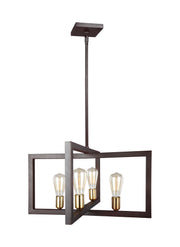 Visual Comfort Studio F3145/4NWB Finnegan Four Light Chandelier, New World Bronze Main Image.jpg
