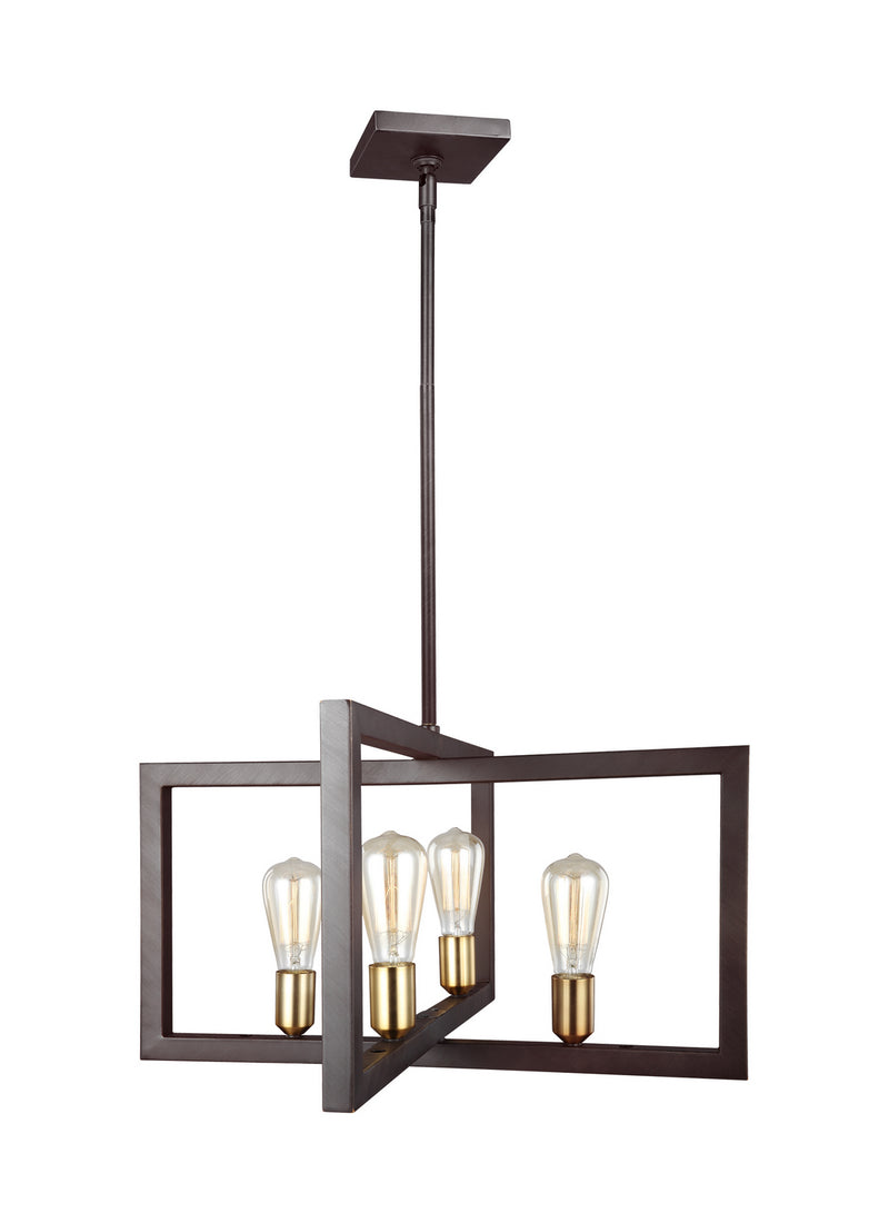 Visual Comfort Studio F3145/4NWB Finnegan Four Light Chandelier, New World Bronze Main Image.jpg