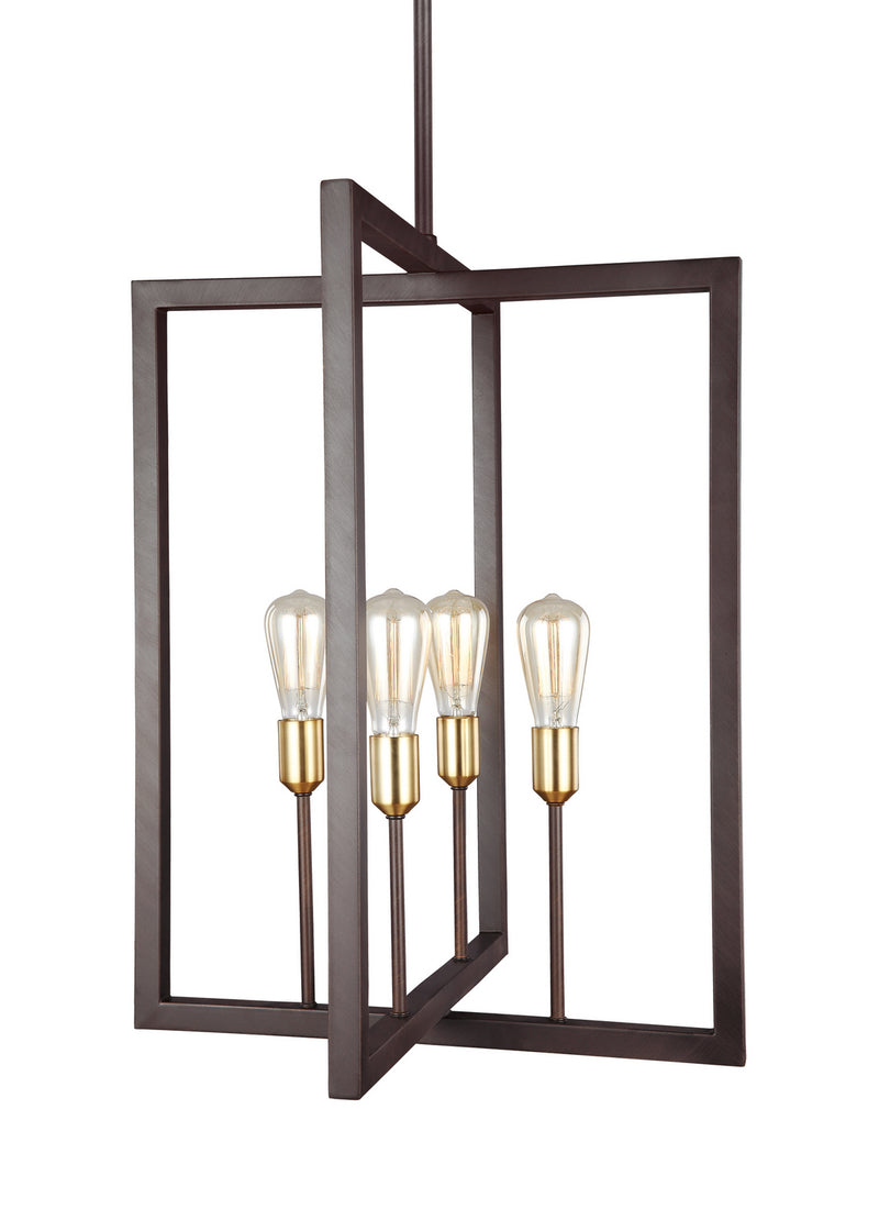 Visual Comfort Studio F3146/4NWB Finnegan Four Light Chandelier, New World Bronze Alternate Image.jpg