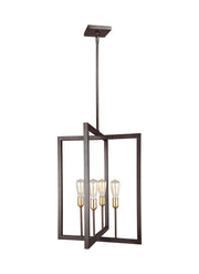 Visual Comfort Studio F3146/4NWB Finnegan Four Light Chandelier, New World Bronze Main Image.jpg