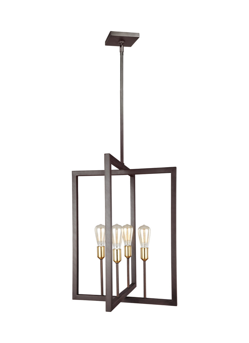 Visual Comfort Studio F3146/4NWB Finnegan Four Light Chandelier, New World Bronze Main Image.jpg