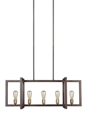Visual Comfort Studio F3147/5NWB Finnegan Five Light Island Chandelier, New World Bronze Alternate Image.jpg