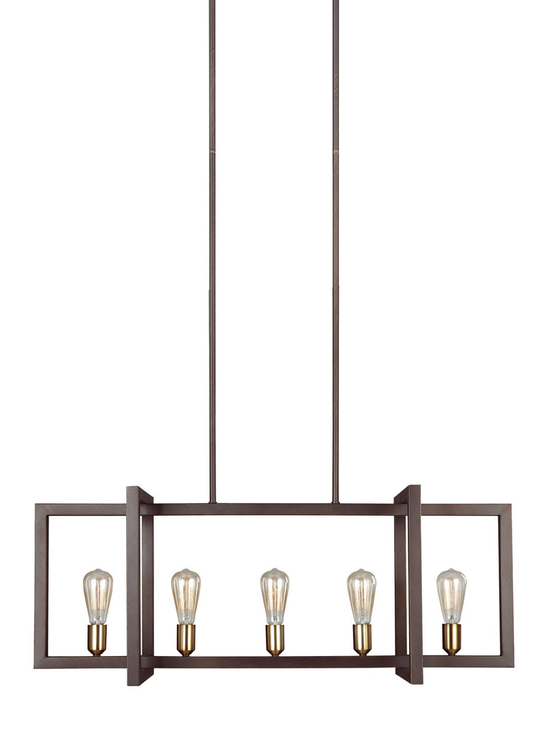 Visual Comfort Studio F3147/5NWB Finnegan Five Light Island Chandelier, New World Bronze Alternate Image.jpg