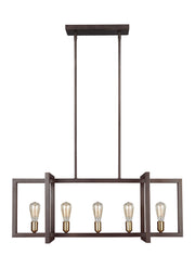 Visual Comfort Studio F3147/5NWB Finnegan Five Light Island Chandelier, New World Bronze Main Image.jpg
