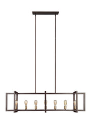 Visual Comfort Studio F3148/7NWB Finnegan Seven Light Island Chandelier, New World Bronze Alternate Image.jpg