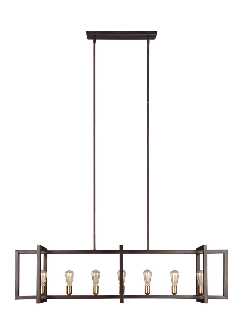 Visual Comfort Studio F3148/7NWB Finnegan Seven Light Island Chandelier, New World Bronze Alternate Image.jpg