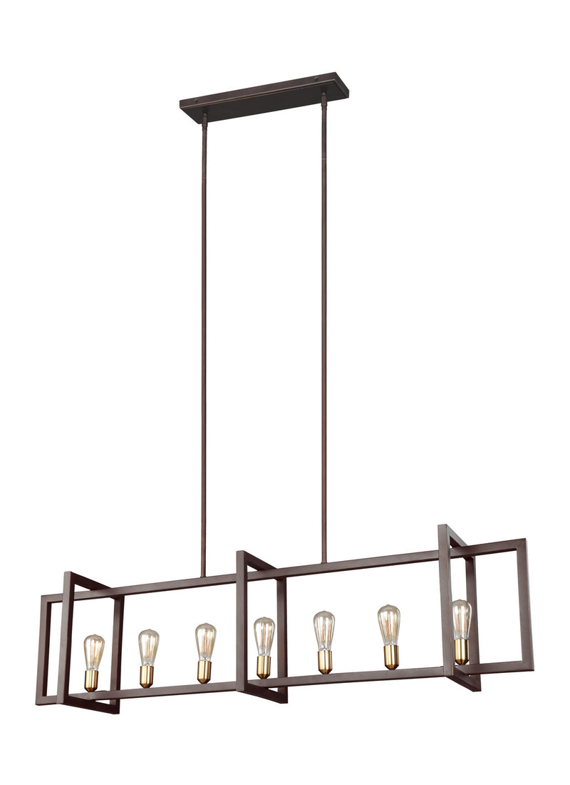 Visual Comfort Studio F3148/7NWB Finnegan Seven Light Island Chandelier, New World Bronze Main Image.jpg