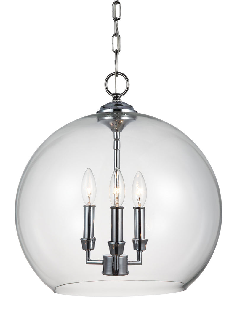 Visual Comfort Studio F3155/3CH Lawler Three Light Pendant, Chrome Alternate Image.jpg