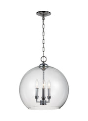 Visual Comfort Studio F3155/3CH Lawler Three Light Pendant, Chrome Main Image.jpg