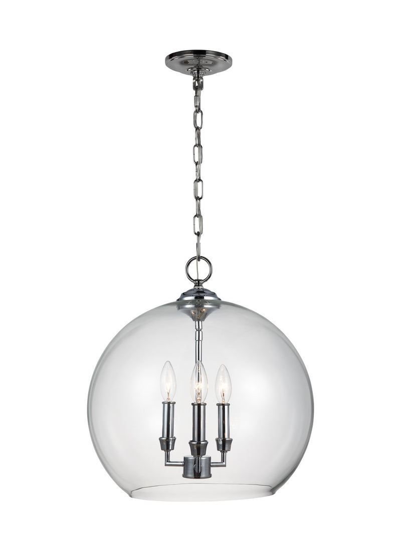 Visual Comfort Studio F3155/3CH Lawler Three Light Pendant, Chrome Main Image.jpg