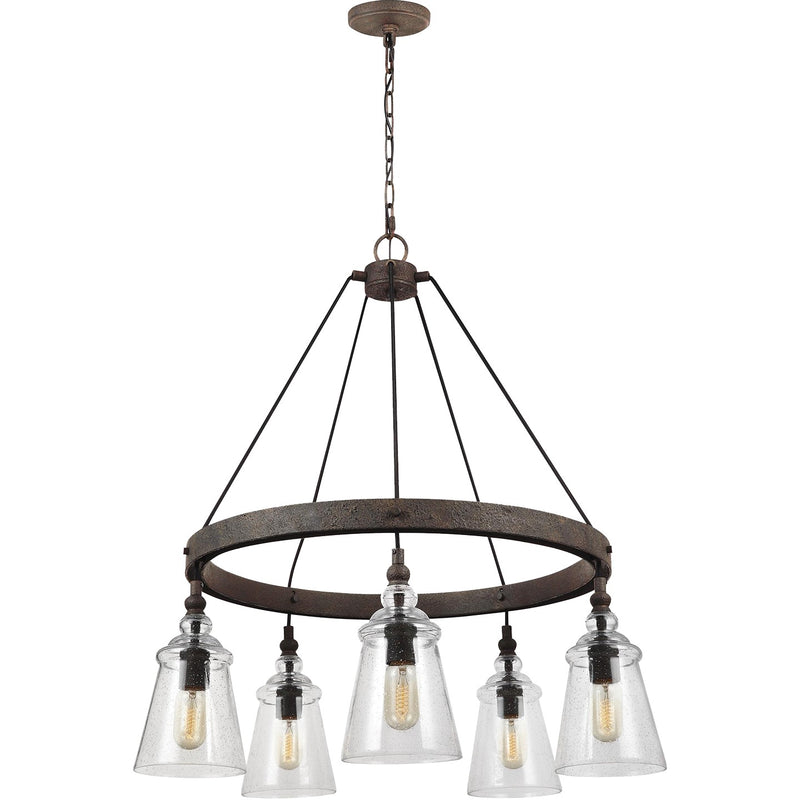 Generation Lighting F3169/5DWI Loras Five Light Chandelier, Dark Weathered Iron Main Image.jpg