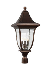 Visual Comfort Studio OL13107PTBZ Oakmont Three Light Outdoor Post Lantern, Patina Bronze Main Image.jpg