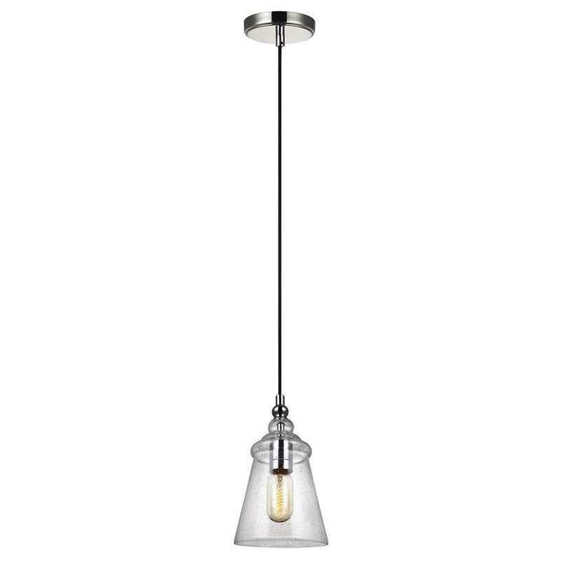 Generation Lighting P1449CH Loras One Light Pendant, Chrome Main Image.jpg