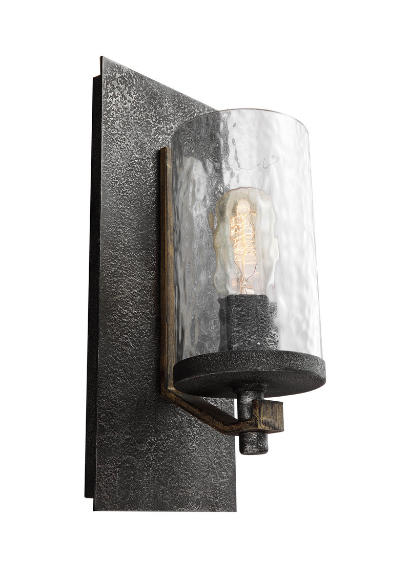 Visual Comfort Studio WB1825DWK/SGM Angelo One Light Wall Sconce, Distressed Weathered Oak / Slate Grey Metal Main Image.jpg