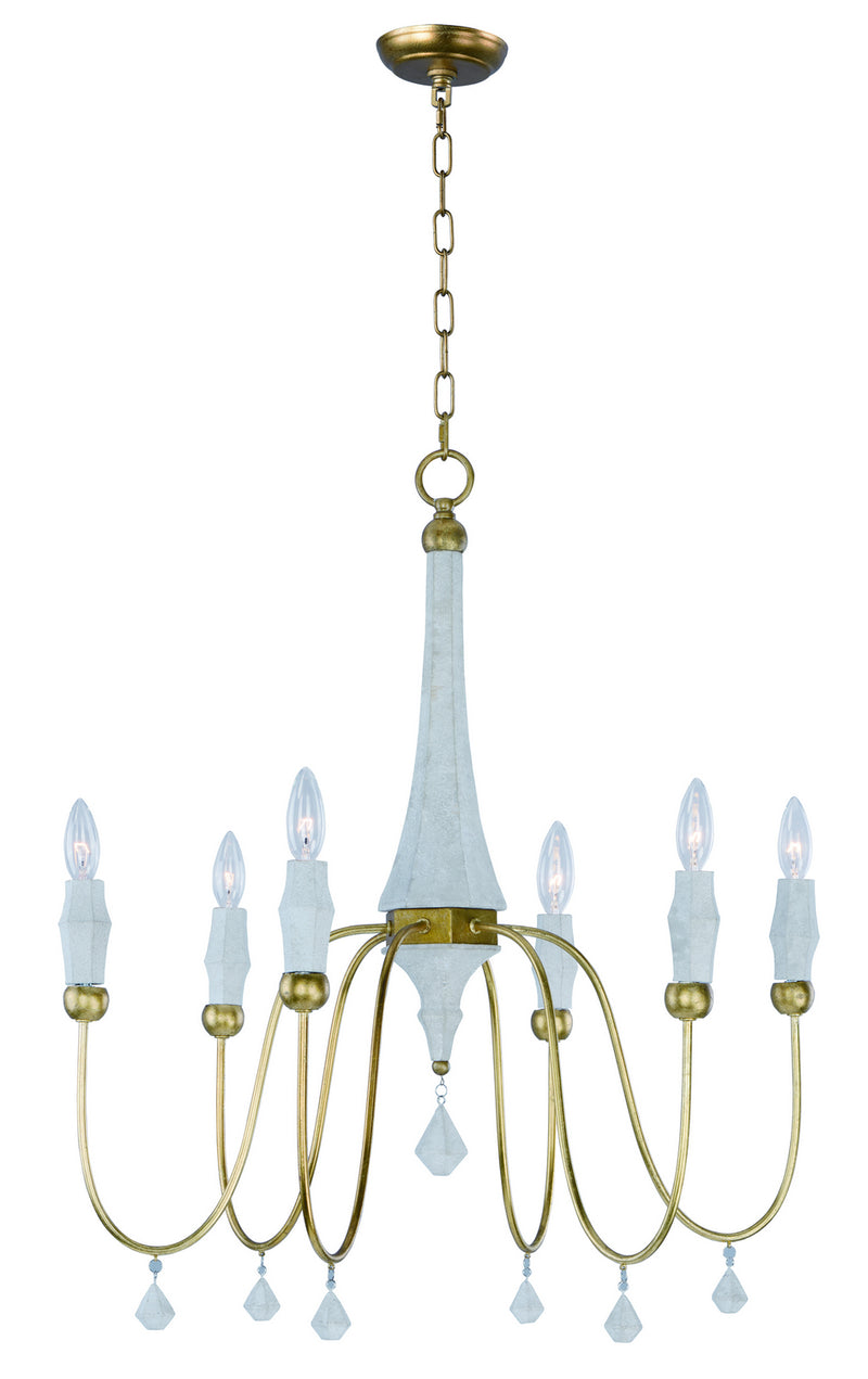 Maxim 22436CSTGL Claymore Six Light Chandelier, Claystone / Gold Leaf Main Image.jpg