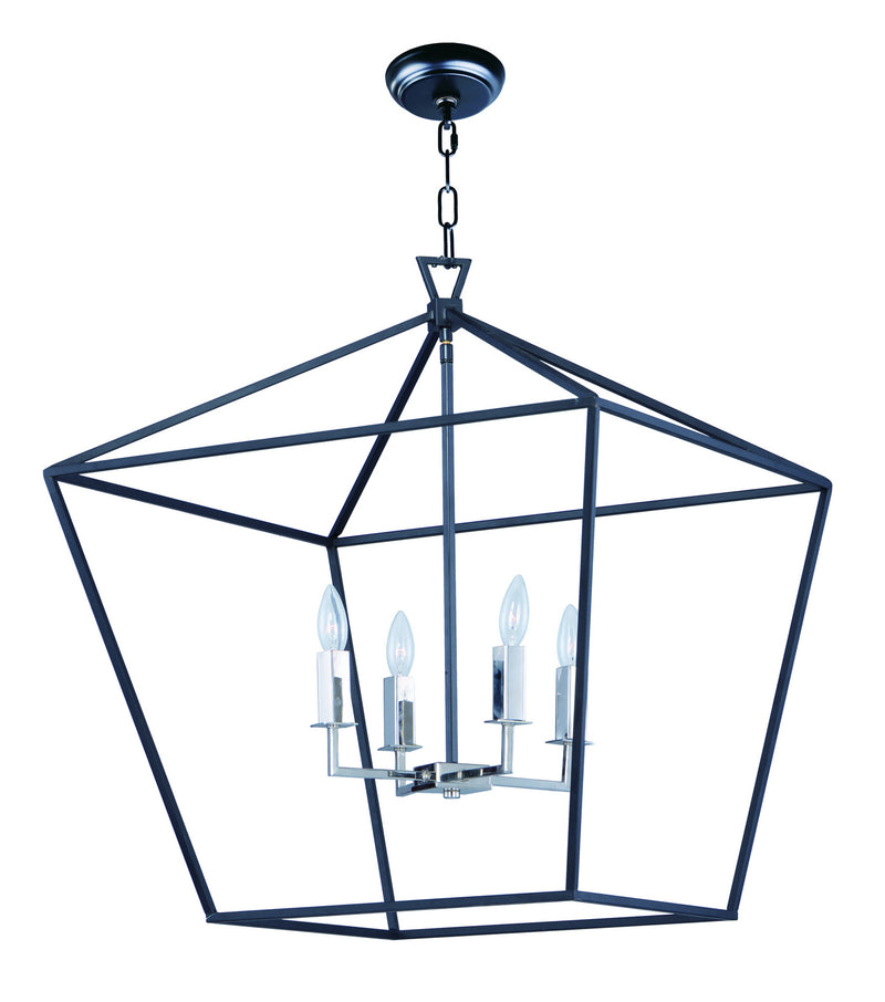 Maxim 25155TXBPN Abode Four Light Chandelier, Textured Black / Polished Nickel Main Image.jpg