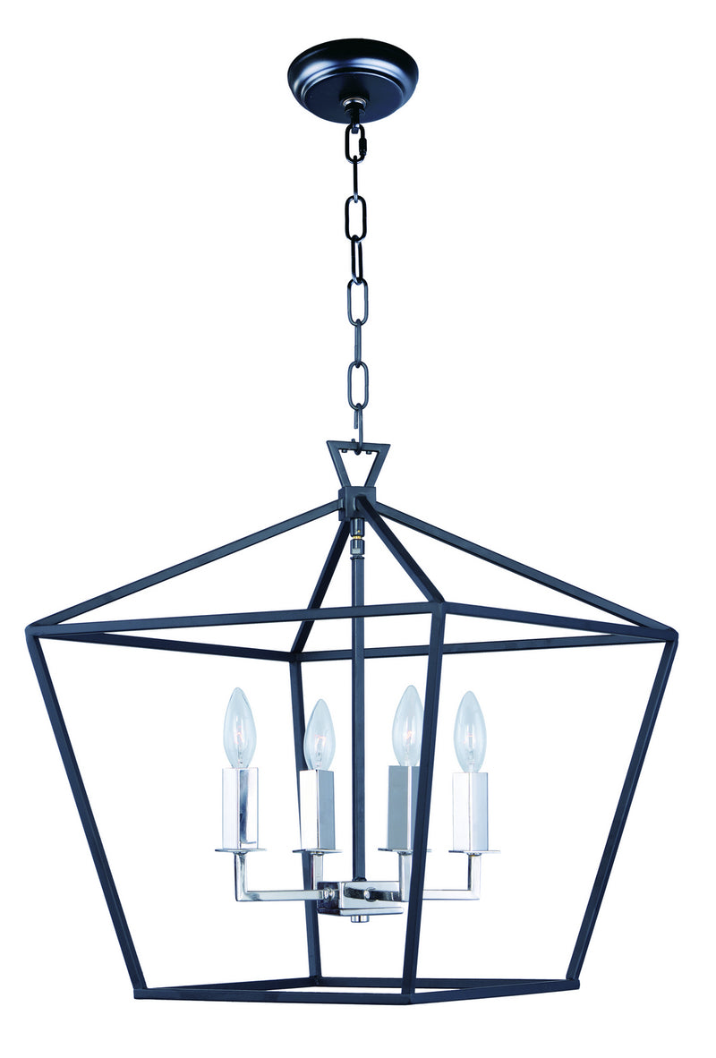 Maxim 25156TXBPN Abode Four Light Chandelier, Textured Black / Polished Nickel Main Image.jpg