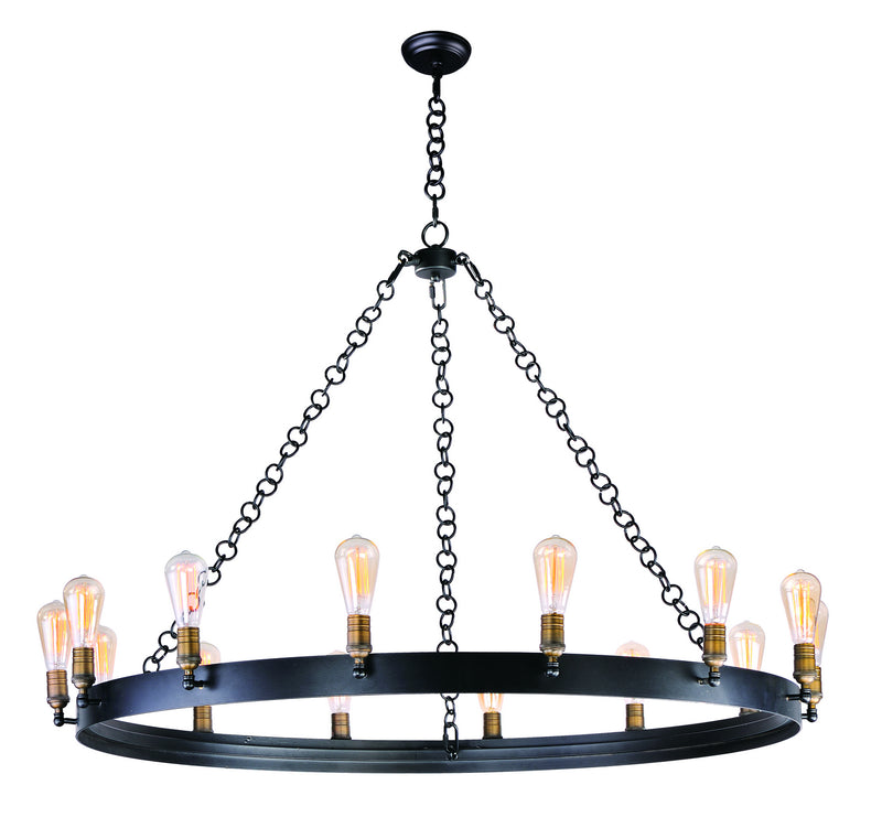 Maxim 26276BKNAB Noble 14 Light Chandelier, Black / Natural Aged Brass Main Image.jpg