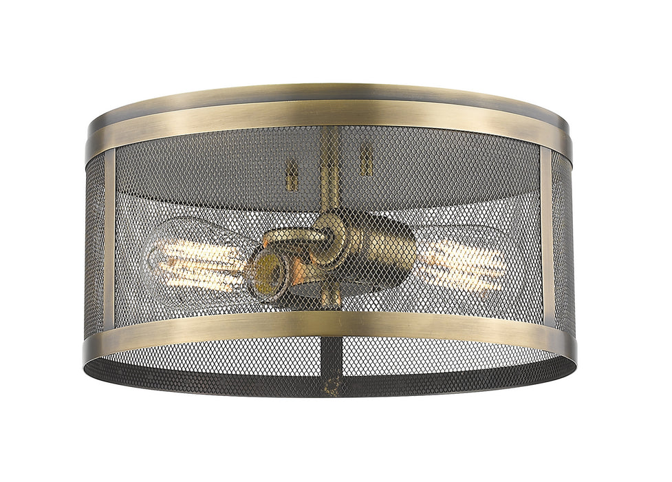 Z-Lite 331F12-NB Meshsmith Two Light Flush Mount, Natural Brass Main Image.jpg