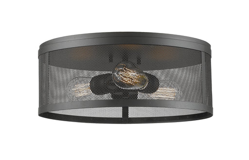 Z-Lite 331F14-BRZ Meshsmith Three Light Flush Mount, Bronze Main Image.jpg