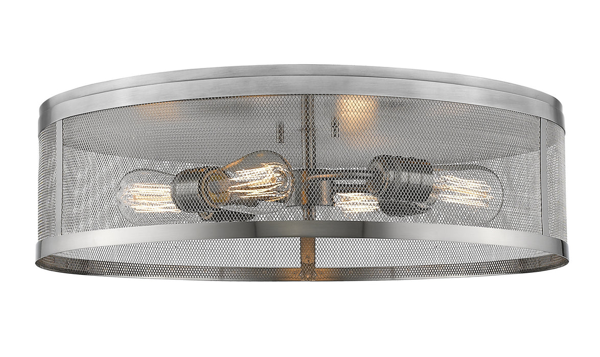 Z-Lite 331F21-BN Meshsmith Four Light Flush Mount, Brushed Nickel Main Image.jpg