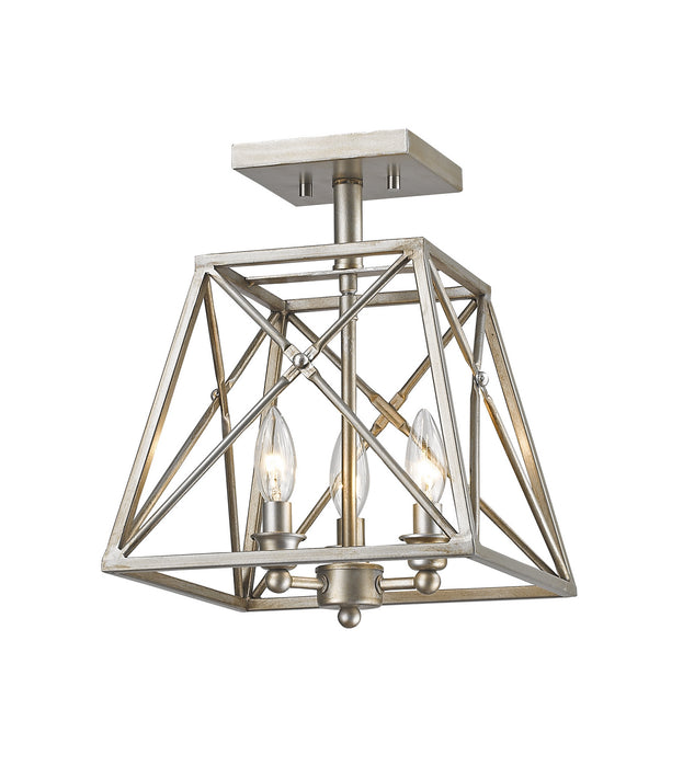 Z-Lite 447SF-AS Trestle Three Light Semi Flush Mount, Antique Silver Main Image.jpg