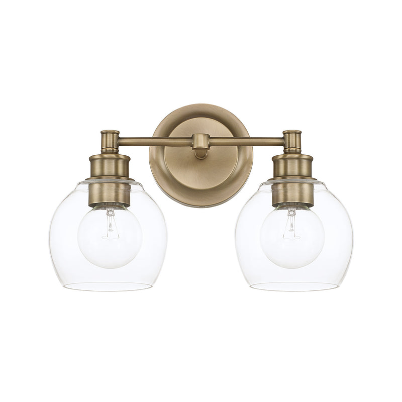 Capital Lighting 121121AD-426 Mid Century Two Light Vanity, Aged Brass Main Image.jpg
