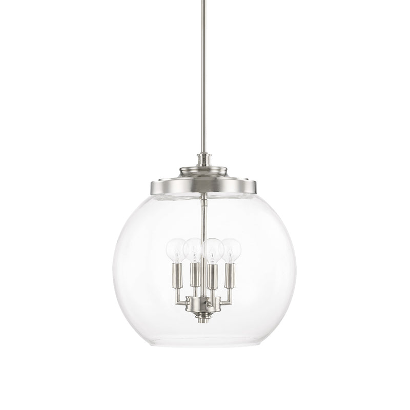 Capital Lighting 321142PN Mid Century Four Light Pendant, Polished Nickel Main Image.jpg