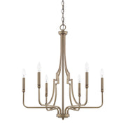 Capital Lighting 419361AD Dawson Six Light Chandelier, Aged Brass Main Image.jpg