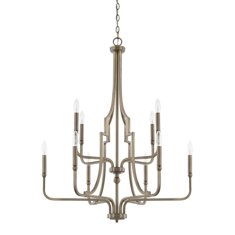 Capital Lighting 419391AD Dawson Ten Light Chandelier, Aged Brass Main Image.jpg
