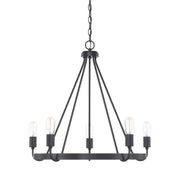 Capital Lighting 420061MB Tanner Five Light Chandelier, Matte Black Main Image.jpg