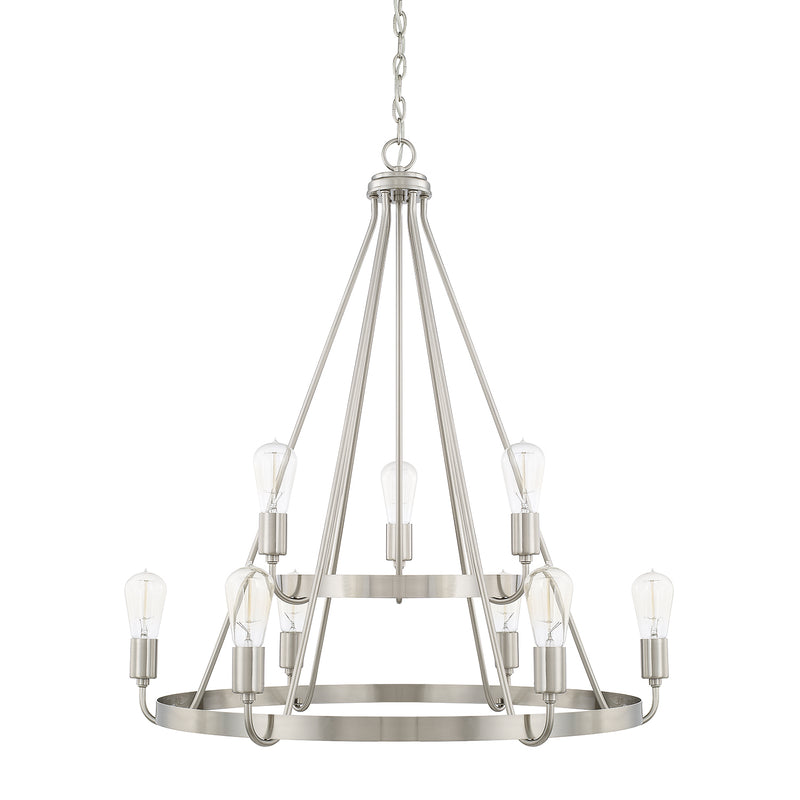 Capital Lighting 420091BN Tanner Nine Light Chandelier, Brushed Nickel Main Image.jpg