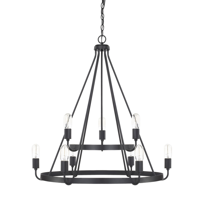 Capital Lighting 420091MB Tanner Nine Light Chandelier, Matte Black Main Image.jpg