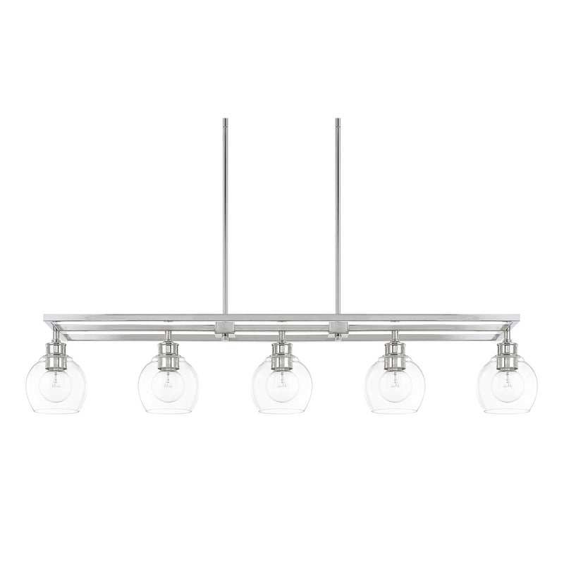 Capital Lighting 821151PN-426 Mid Century Five Light Island Pendant, Polished Nickel Main Image.jpg