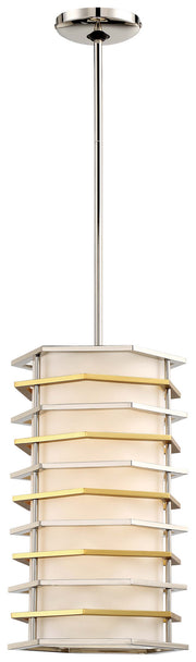 George Kovacs P1071-657-L Levels LED Mini Pendant, Polished Nickel W/Honey Gold Main Image.jpg
