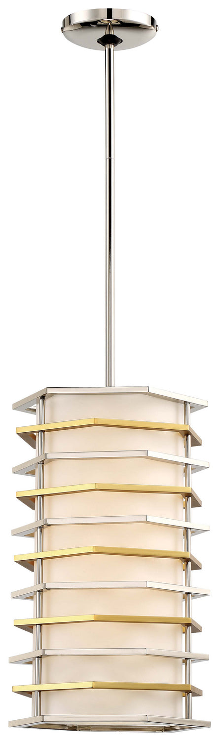 George Kovacs P1071-657-L Levels LED Mini Pendant, Polished Nickel W/Honey Gold Main Image.jpg