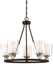 Minka-Lavery 3075-416 Studio 5 Five Light Chandelier, Painted Bronze W/Natural Brush Main Image.jpg