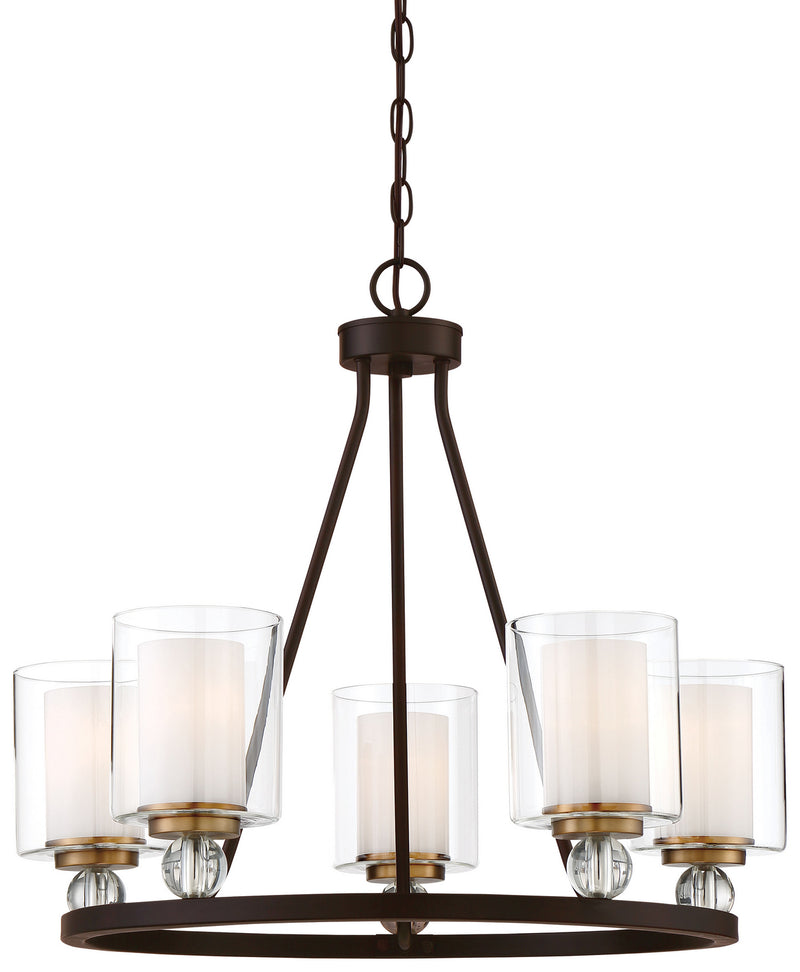 Minka-Lavery 3075-416 Studio 5 Five Light Chandelier, Painted Bronze W/Natural Brush Main Image.jpg