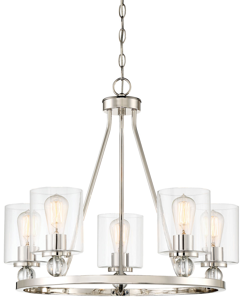 Minka-Lavery 3075-613 Studio 5 Five Light Chandelier, Polished Nickel Main Image.jpg