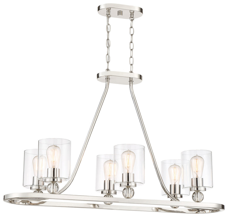 Minka-Lavery 3076-613 Studio 5 Six Light Island Pendant, Polished Nickel Main Image.jpg