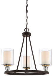 Minka-Lavery 3077-416 Studio 5 Three Light Chandelier, Painted Bronze W/Natural Brush Main Image.jpg