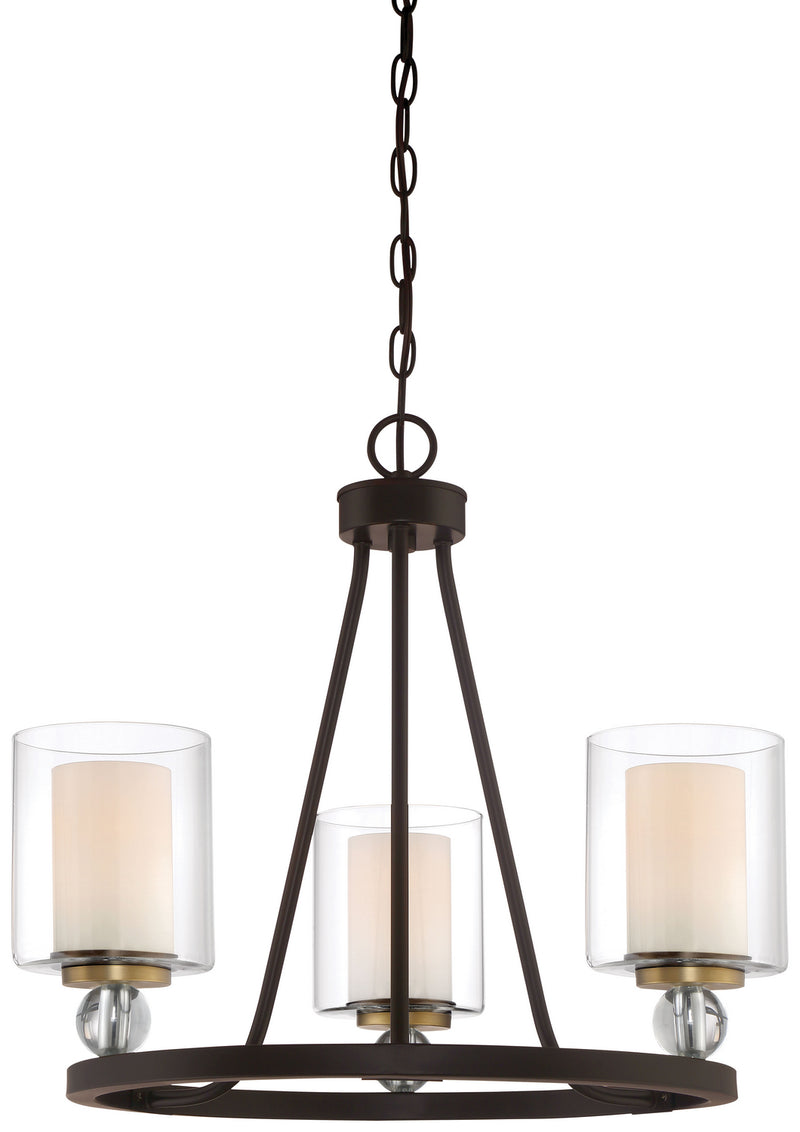 Minka-Lavery 3077-416 Studio 5 Three Light Chandelier, Painted Bronze W/Natural Brush Main Image.jpg