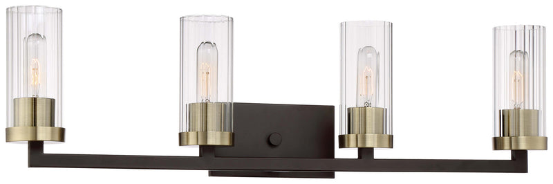 Minka-Lavery 3044-560 Ainsley Court Four Light Bath, Aged Kinston Bronze w/Brushed Brass Main Image.jpg
