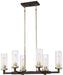 Minka-Lavery 3046-560 Ainsley Court Six Light Island Pendant, Aged Kinston Bronze w/Brushed Brass Main Image.jpg